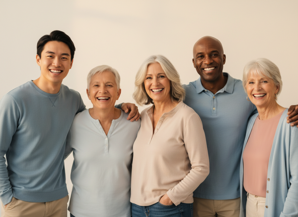 There you go — real people, real smiles, warm and inviting!